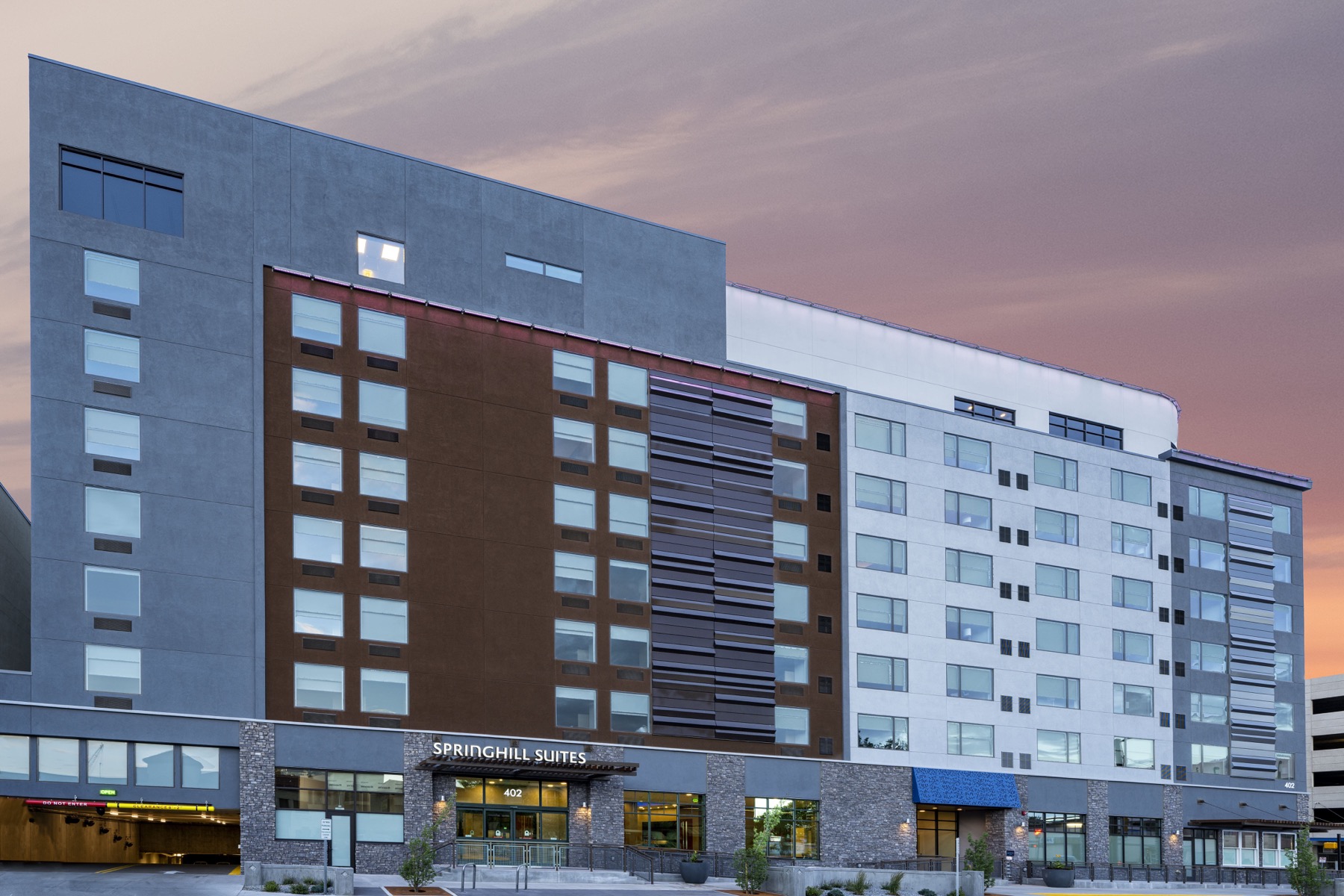 Marriott SpringHill exterior in downtown Colorado Springs